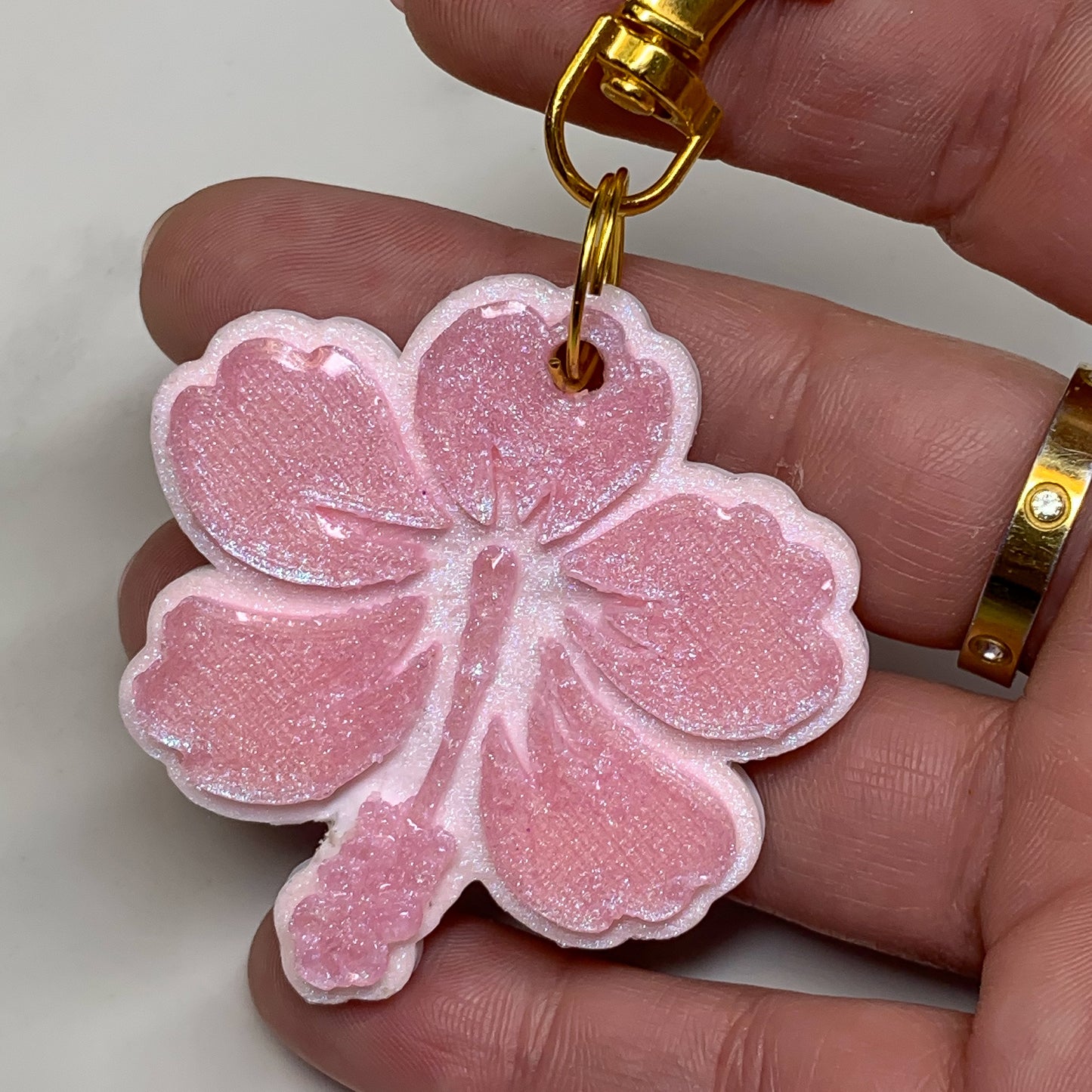 Hibiscus NFC keychain