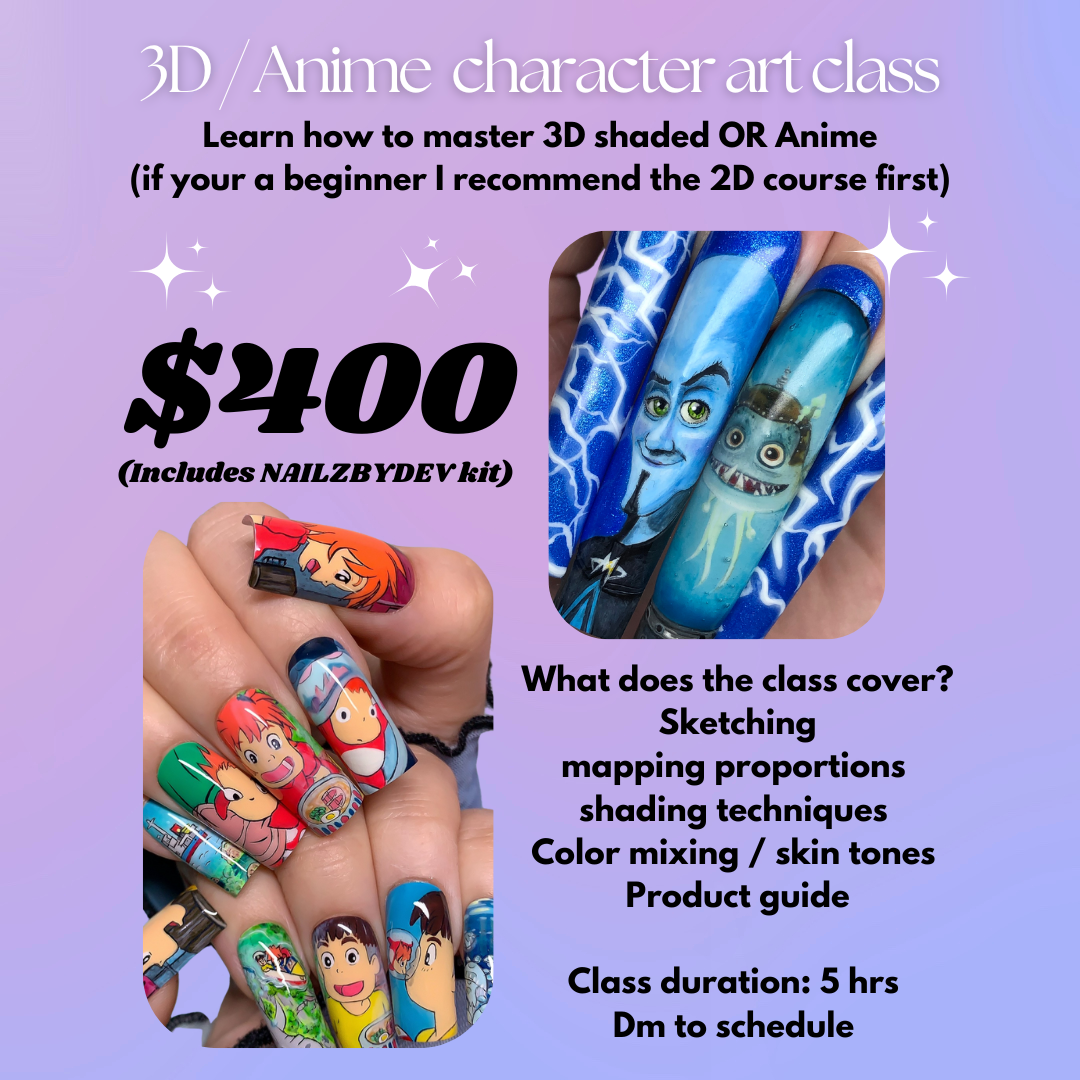 3D/ anime character art 1on1 Zoom class